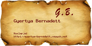 Gyertya Bernadett névjegykártya